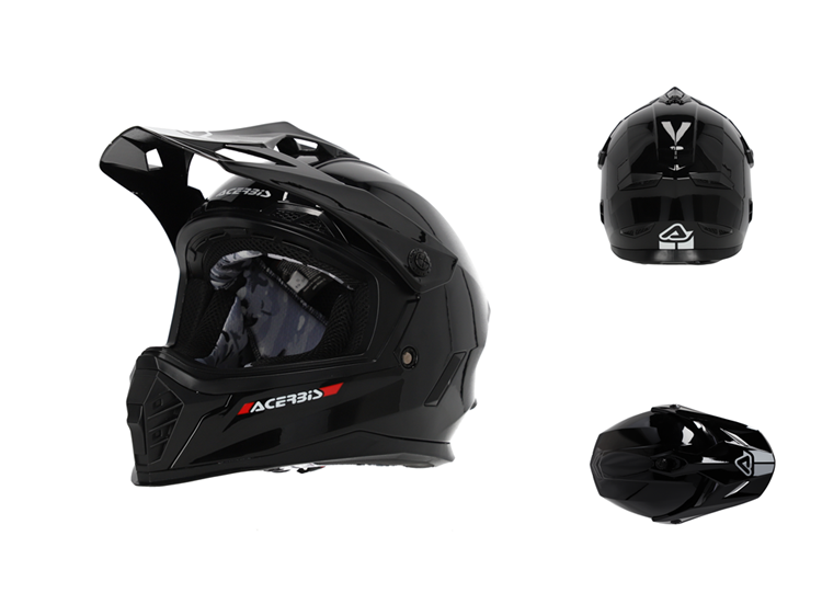 CASCO MOTO ACERBIS RIDER JUNIOR NEGRO T56